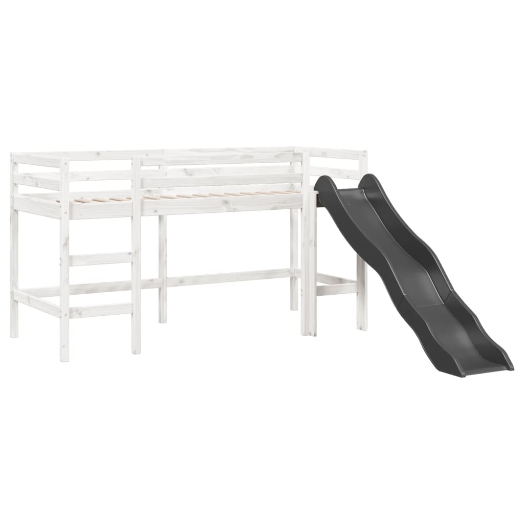 vidaXL Cama alta para niños sin colchón madera pino blanco 80x200 cm