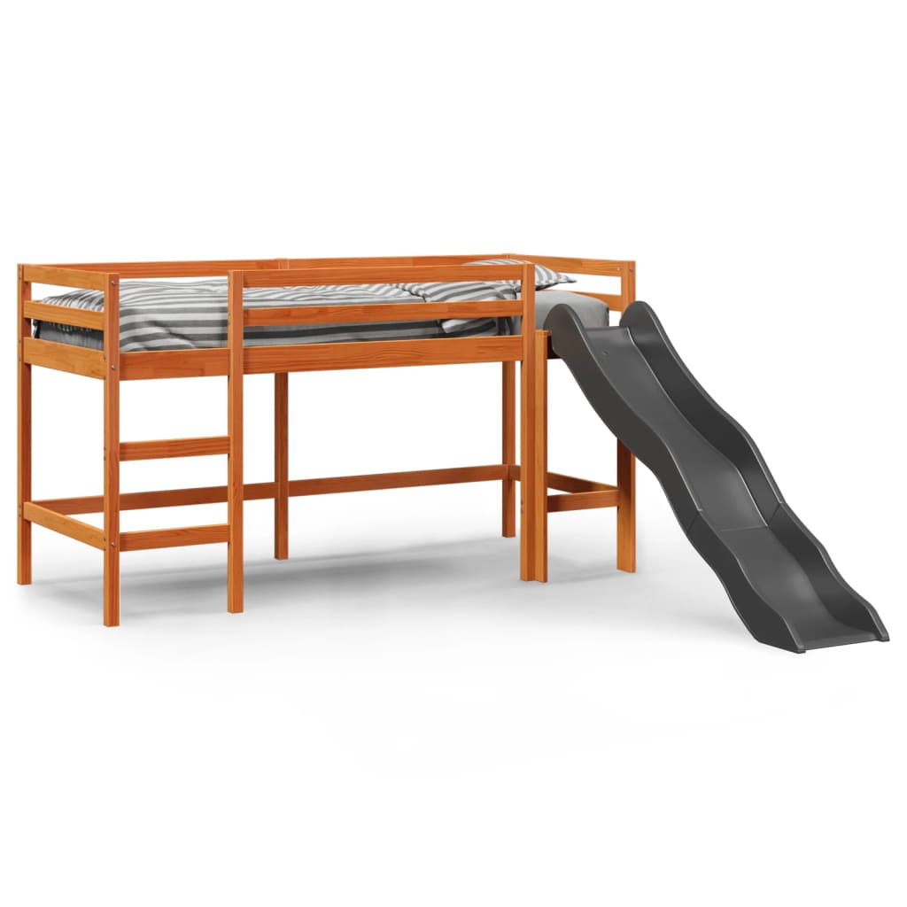 vidaXL Cama alta para niños sin colchón madera pino marrón 80x200 cm