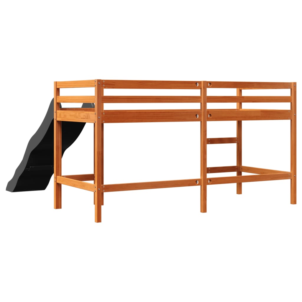 vidaXL Cama alta para niños sin colchón madera pino marrón 90x200 cm