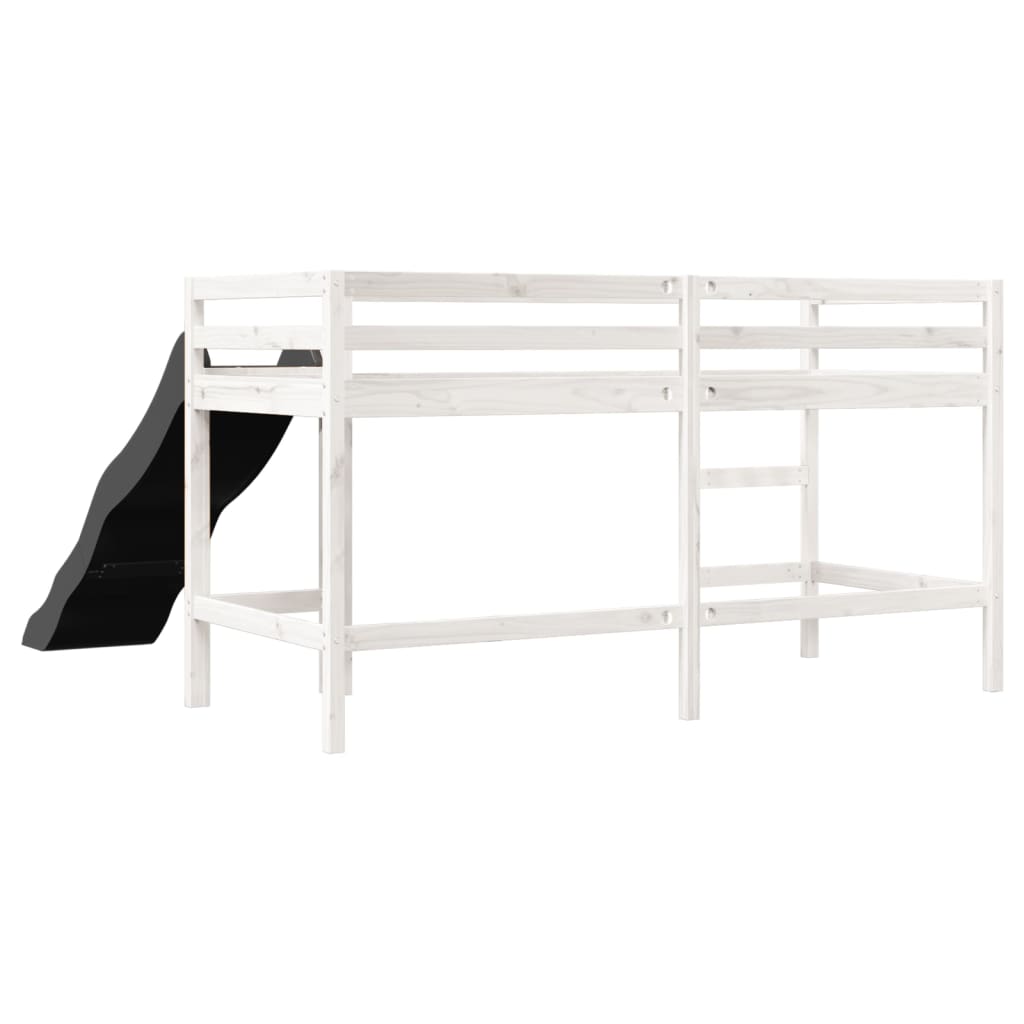 vidaXL Cama alta para niños sin colchón madera pino blanco 90x190 cm