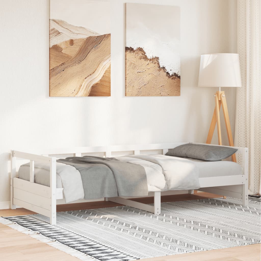 vidaXL Sofá cama sin colchón madera maciza de pino blanco 80x200 cm