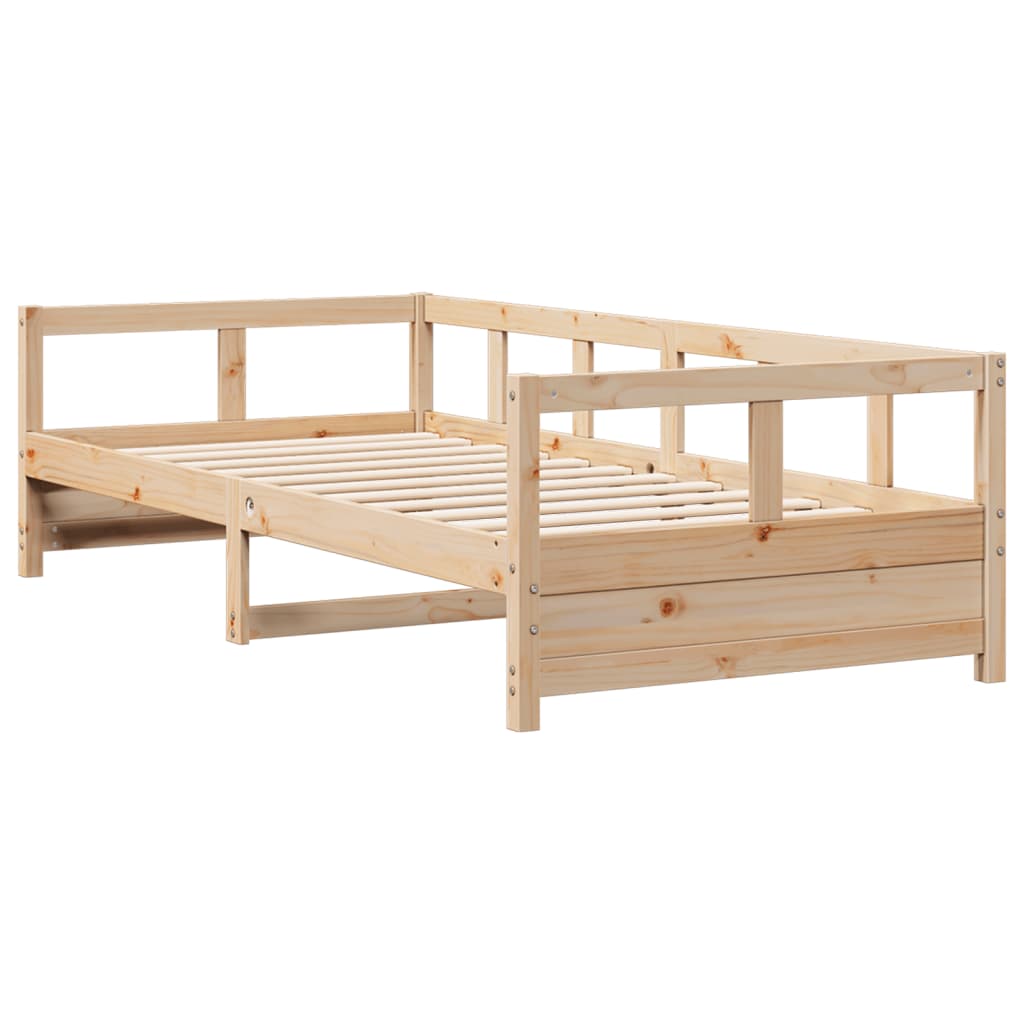 vidaXL Sofá cama madera maciza de pino blanco 90x200 cm