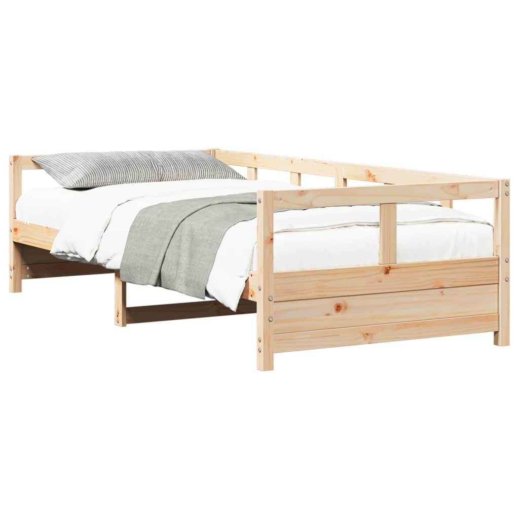 vidaXL Sofá cama madera maciza de pino blanco 90x200 cm