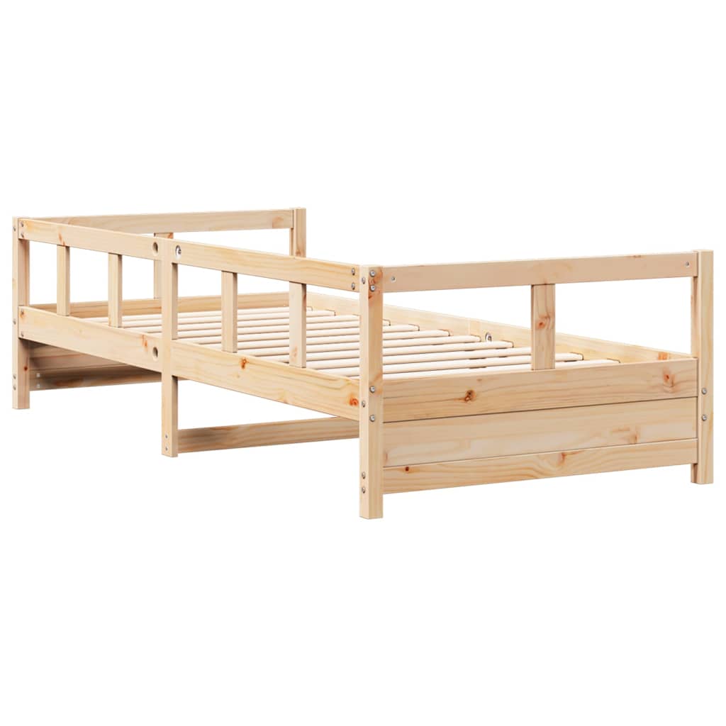 vidaXL Sofá cama madera maciza de pino blanco 90x200 cm