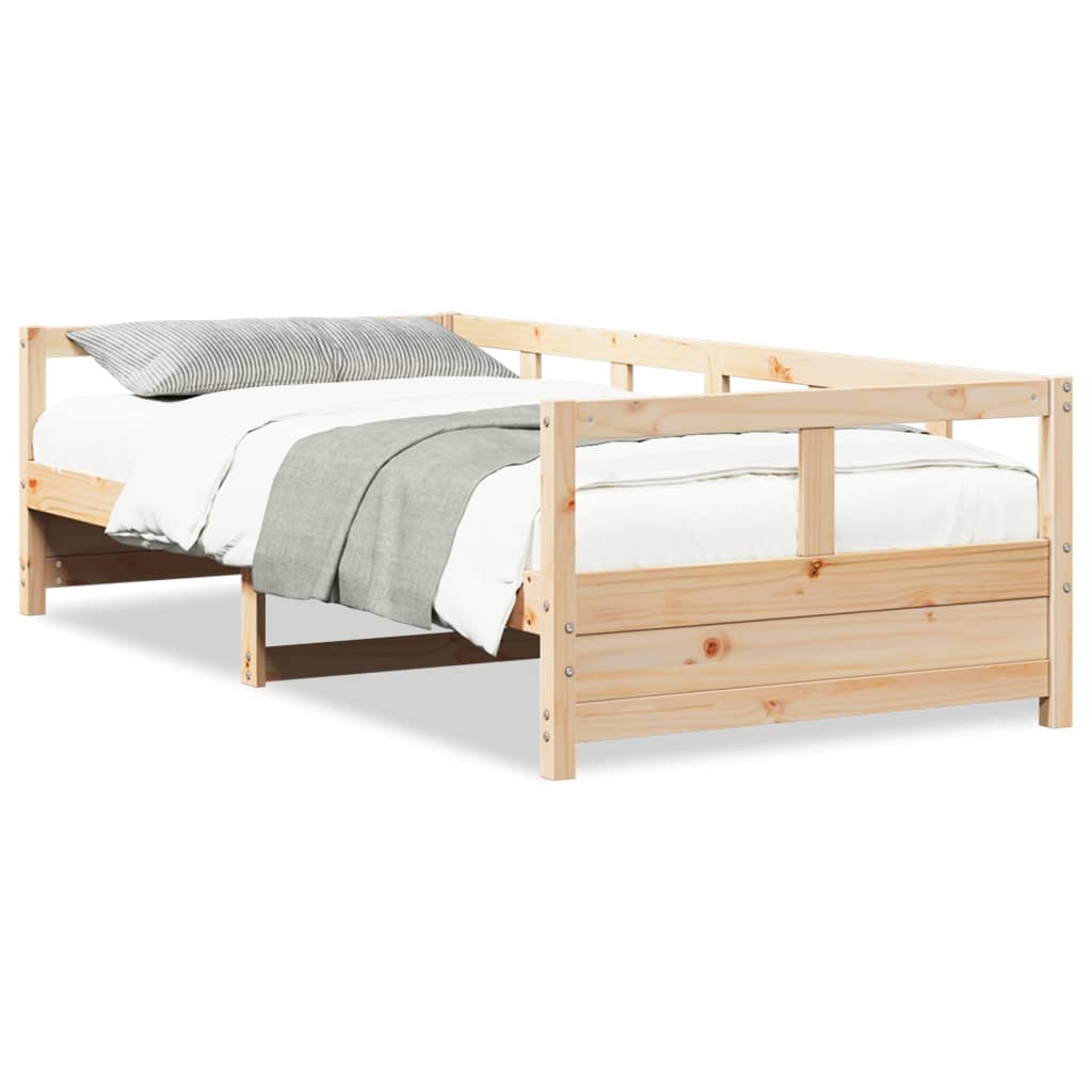 vidaXL Sofá cama madera maciza de pino blanco 90x200 cm