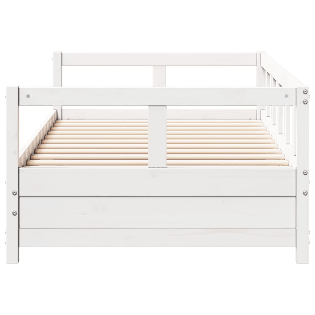 vidaXL Sofá cama sin colchón madera maciza de pino blanco 90x200 cm