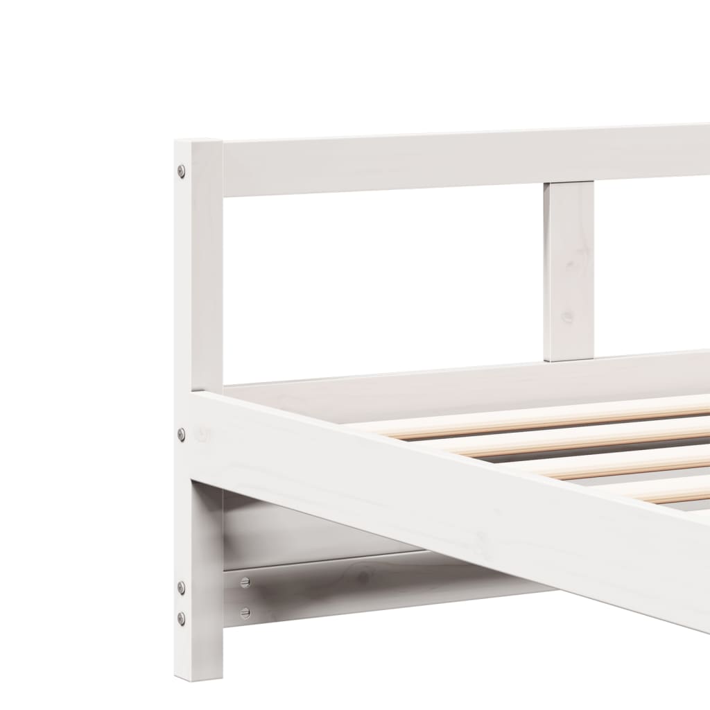 vidaXL Sofá cama sin colchón madera maciza de pino blanco 90x200 cm