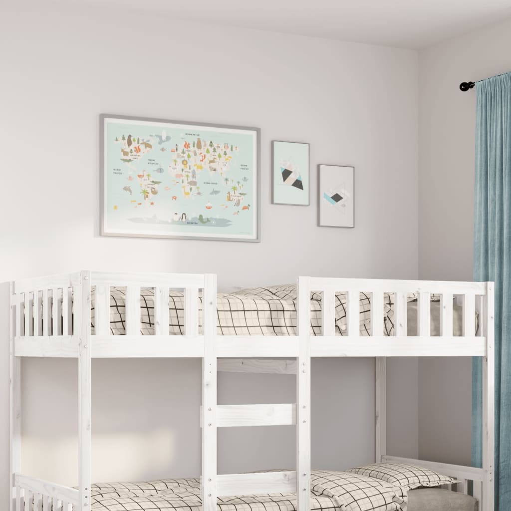 vidaXL Cama para niños sin colchón madera maciza pino blanca 80x200 cm