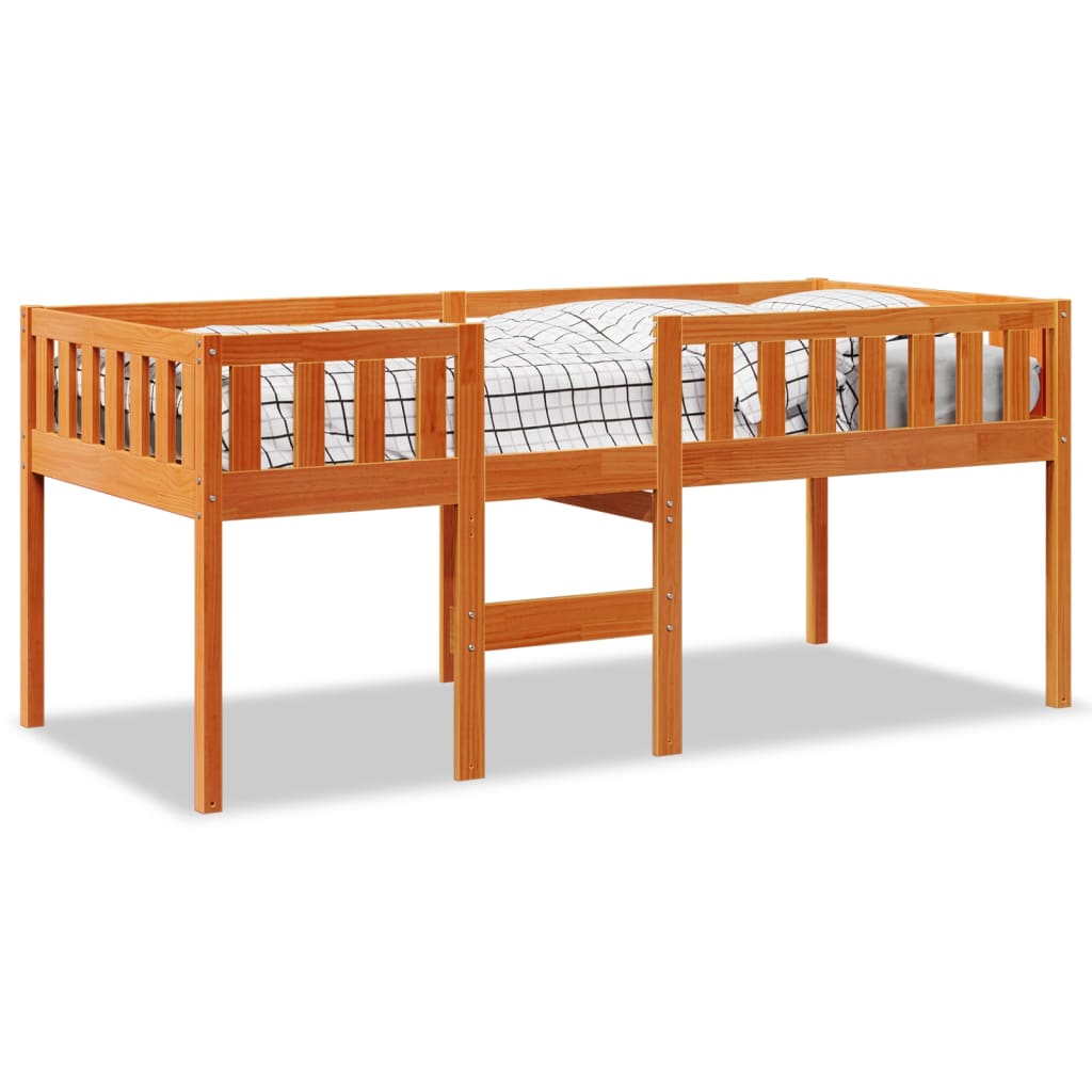 vidaXL Cama de niños sin colchón madera maciza pino marrón 80x200 cm