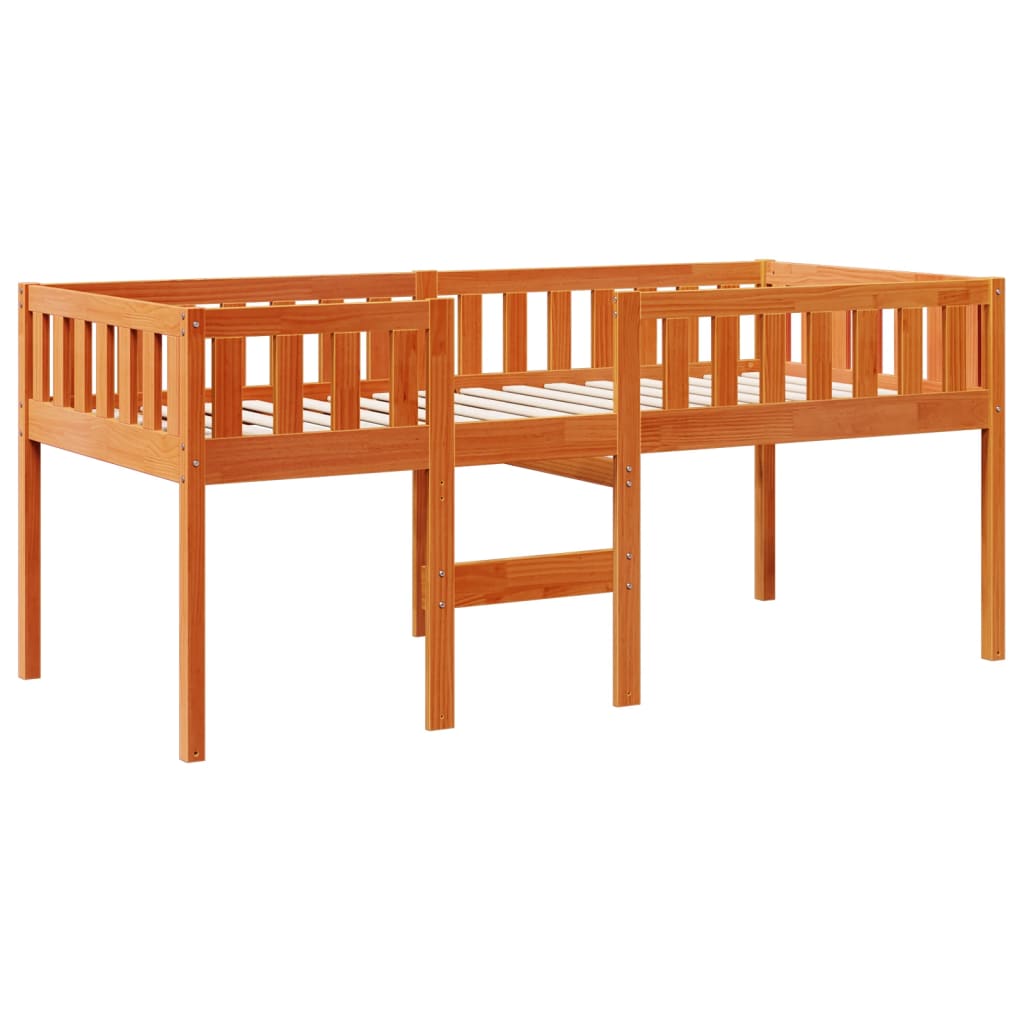 vidaXL Cama de niños sin colchón madera maciza pino marrón 80x200 cm