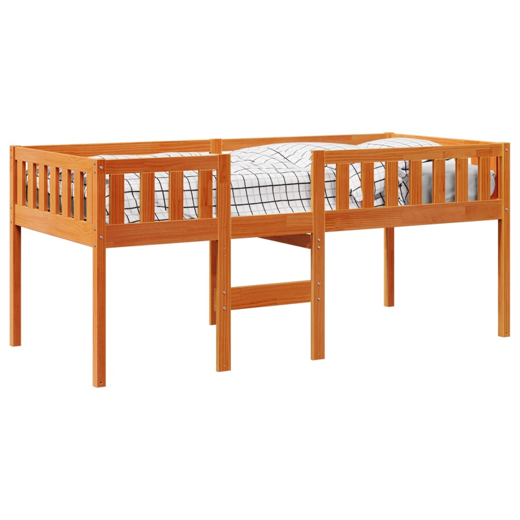 vidaXL Cama de niños sin colchón madera maciza pino marrón 80x200 cm