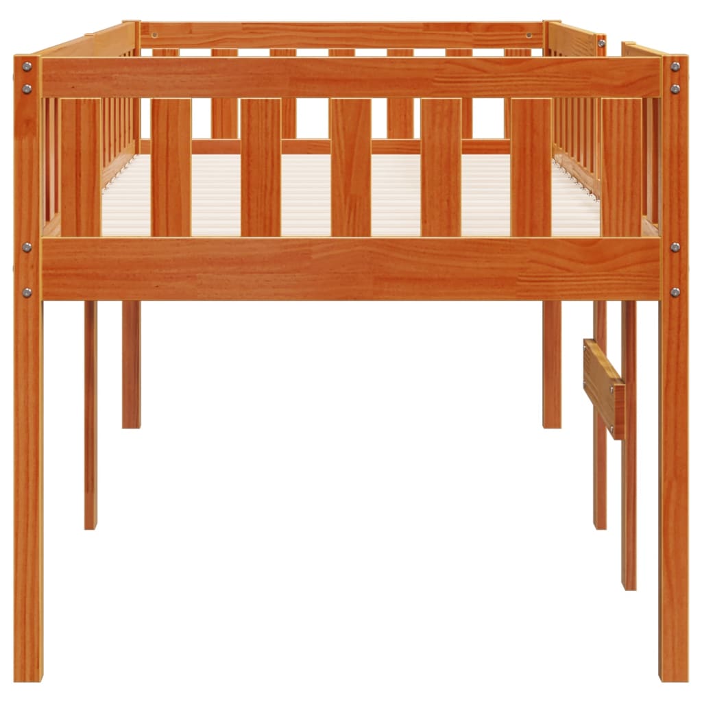 vidaXL Cama de niños sin colchón madera maciza pino marrón 80x200 cm