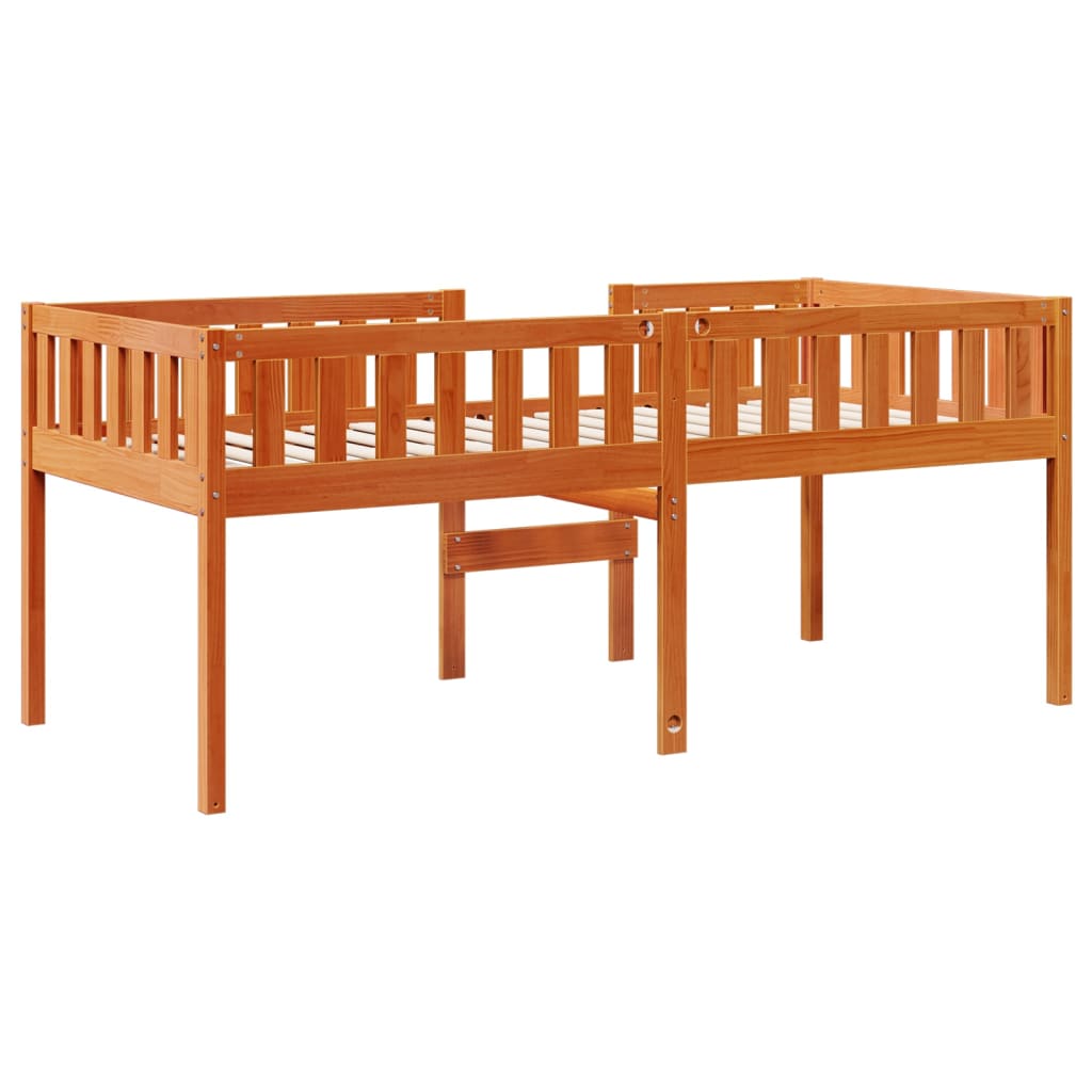 vidaXL Cama de niños sin colchón madera maciza pino marrón 80x200 cm