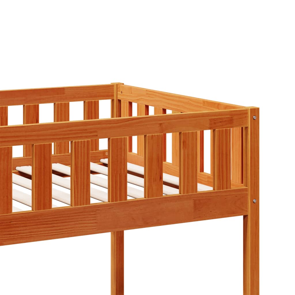 vidaXL Cama de niños sin colchón madera maciza pino marrón 80x200 cm