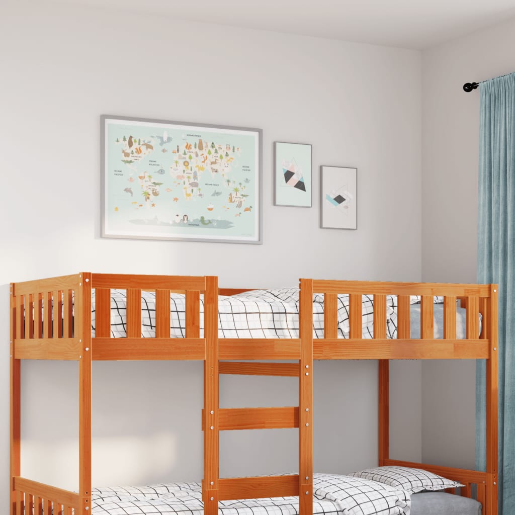 vidaXL Cama de niños sin colchón madera maciza pino marrón 80x200 cm