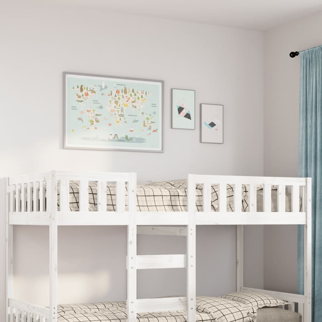 vidaXL Cama para niños sin colchón madera maciza pino blanco 90x200 cm