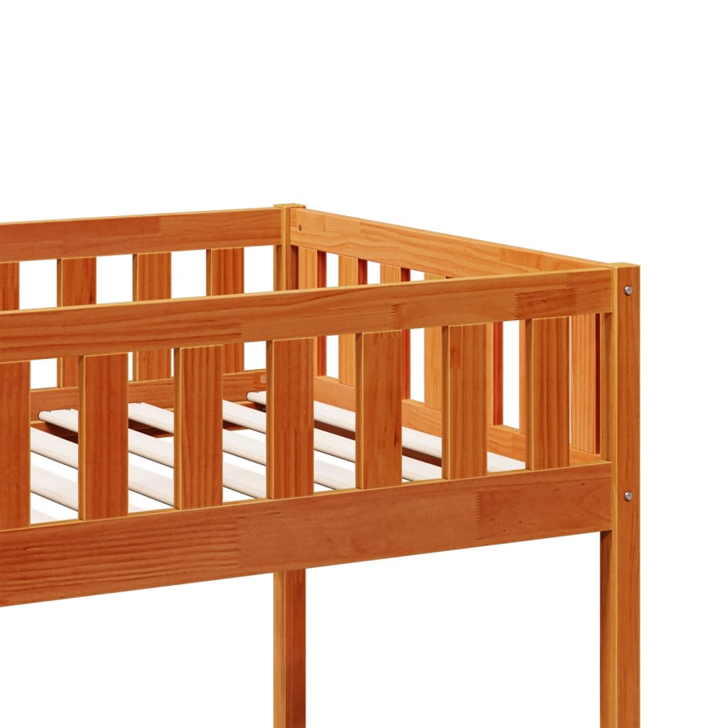 vidaXL Cama para niños sin colchón madera maciza pino marrón 90x200 cm