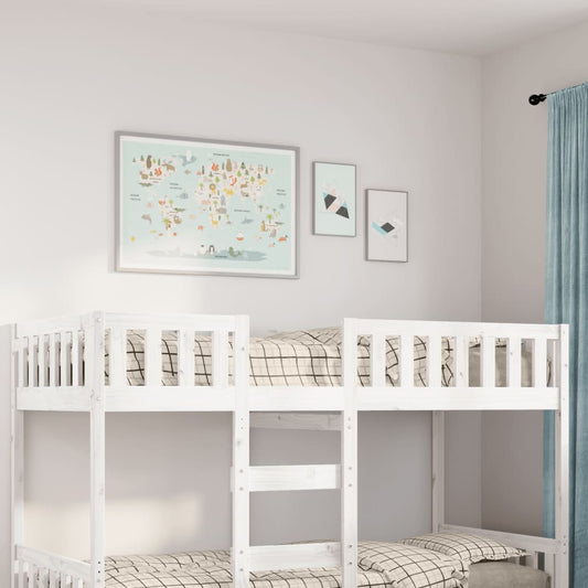 vidaXL Cama para niños sin colchón madera maciza pino blanca 90x190 cm