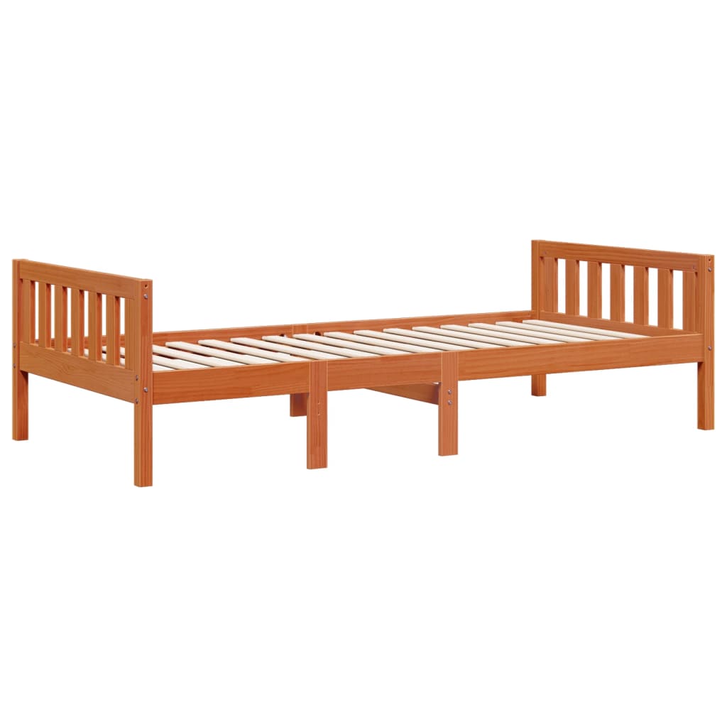 vidaXL Cama de niños sin colchón madera maciza pino marrón 80x200 cm