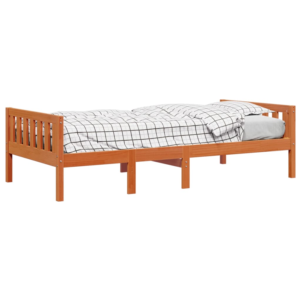 vidaXL Cama de niños sin colchón madera maciza pino marrón 80x200 cm