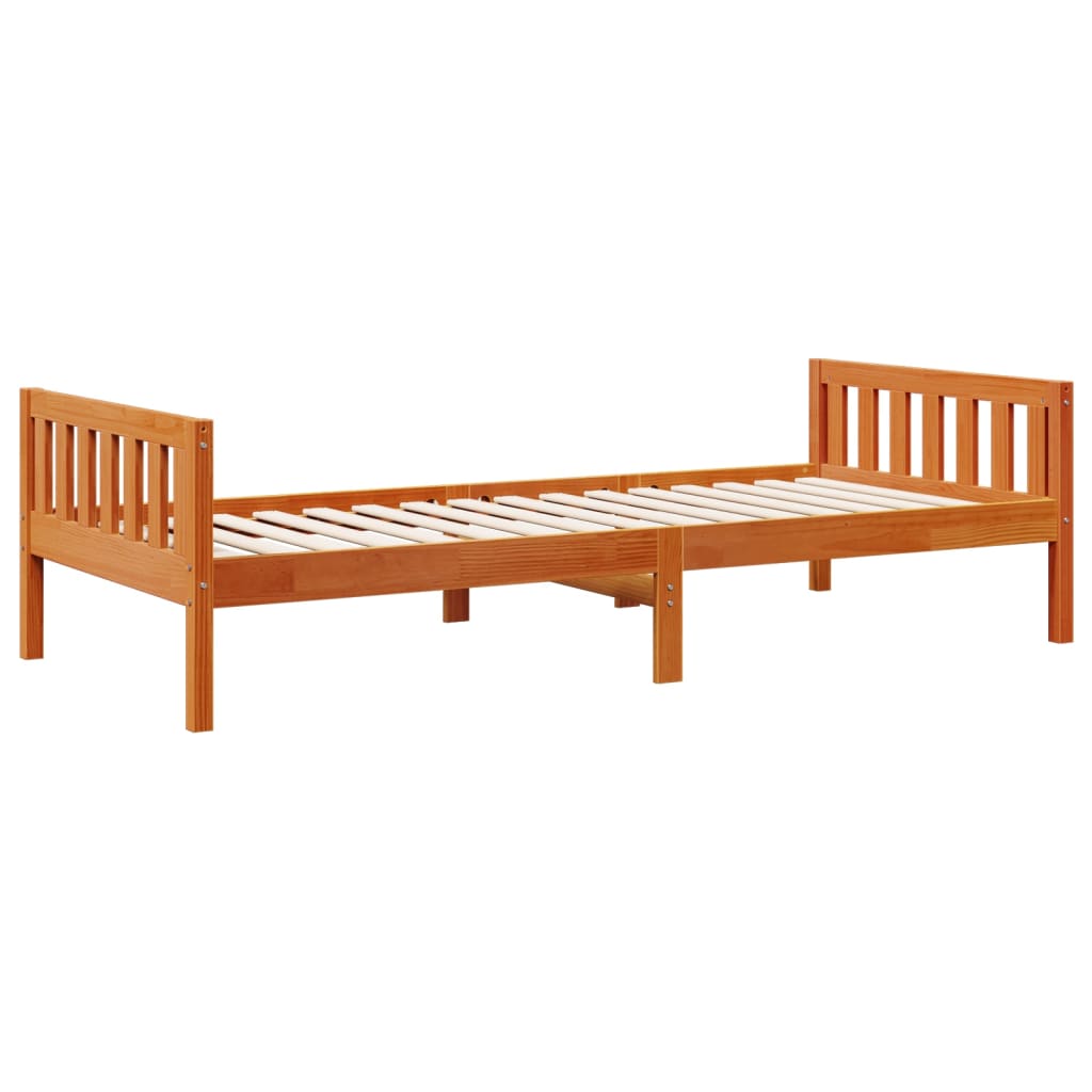 vidaXL Cama de niños sin colchón madera maciza pino marrón 80x200 cm