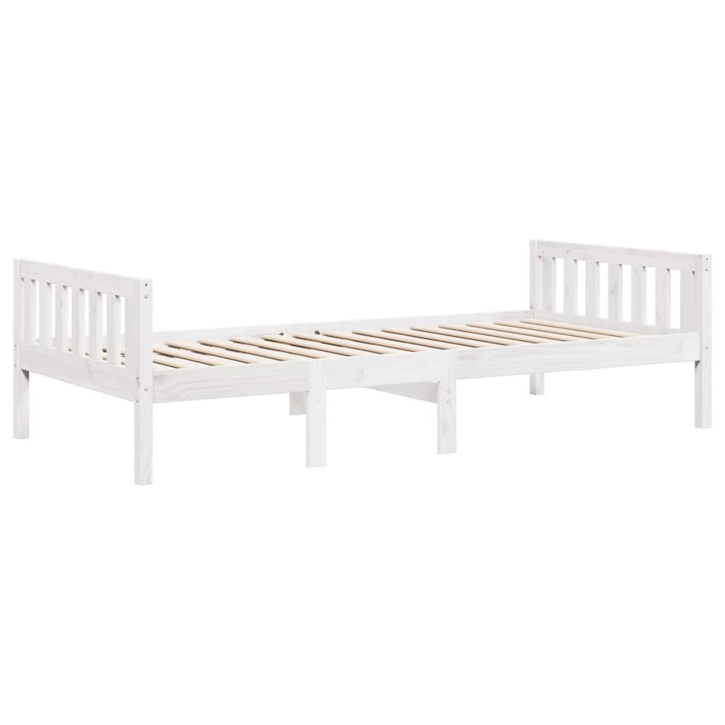 vidaXL Cama para niños sin colchón madera maciza pino blanco 90x200 cm