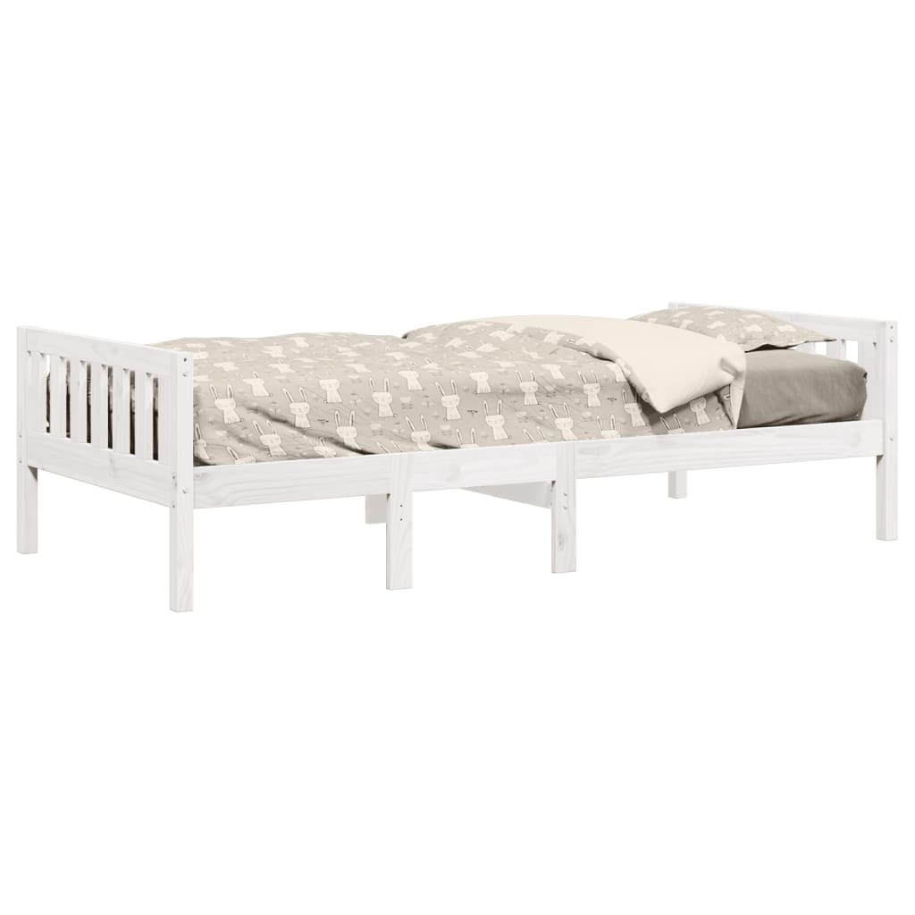 vidaXL Cama para niños sin colchón madera maciza pino blanco 90x200 cm