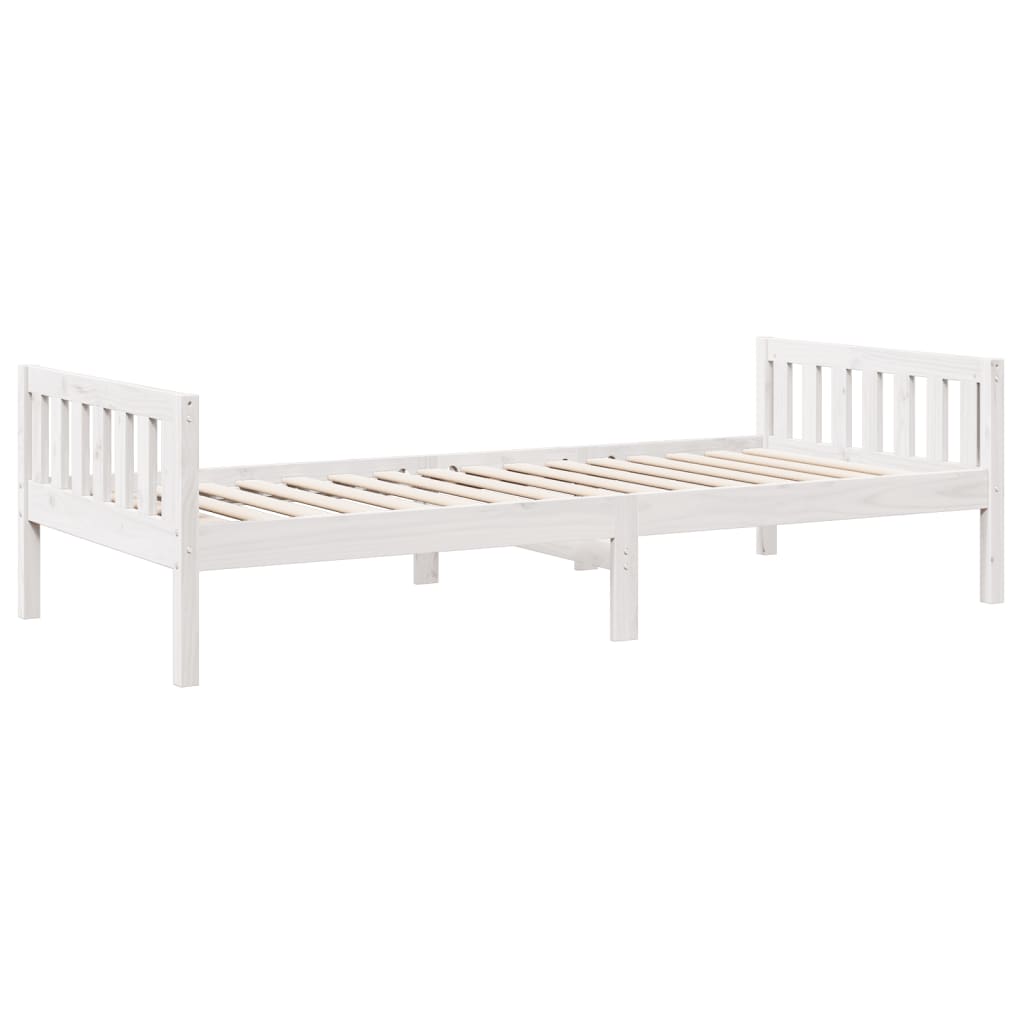 vidaXL Cama para niños sin colchón madera maciza pino blanco 90x200 cm