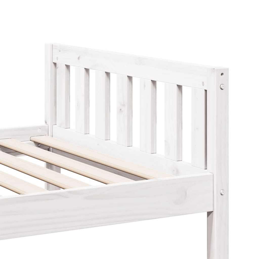 vidaXL Cama para niños sin colchón madera maciza pino blanco 90x200 cm