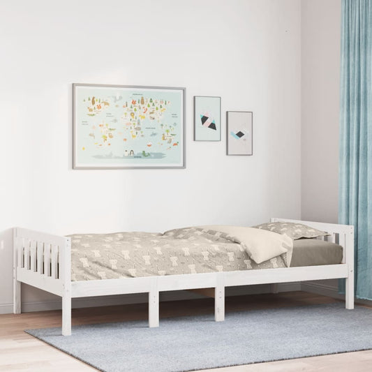 vidaXL Cama para niños sin colchón madera maciza pino blanco 90x200 cm