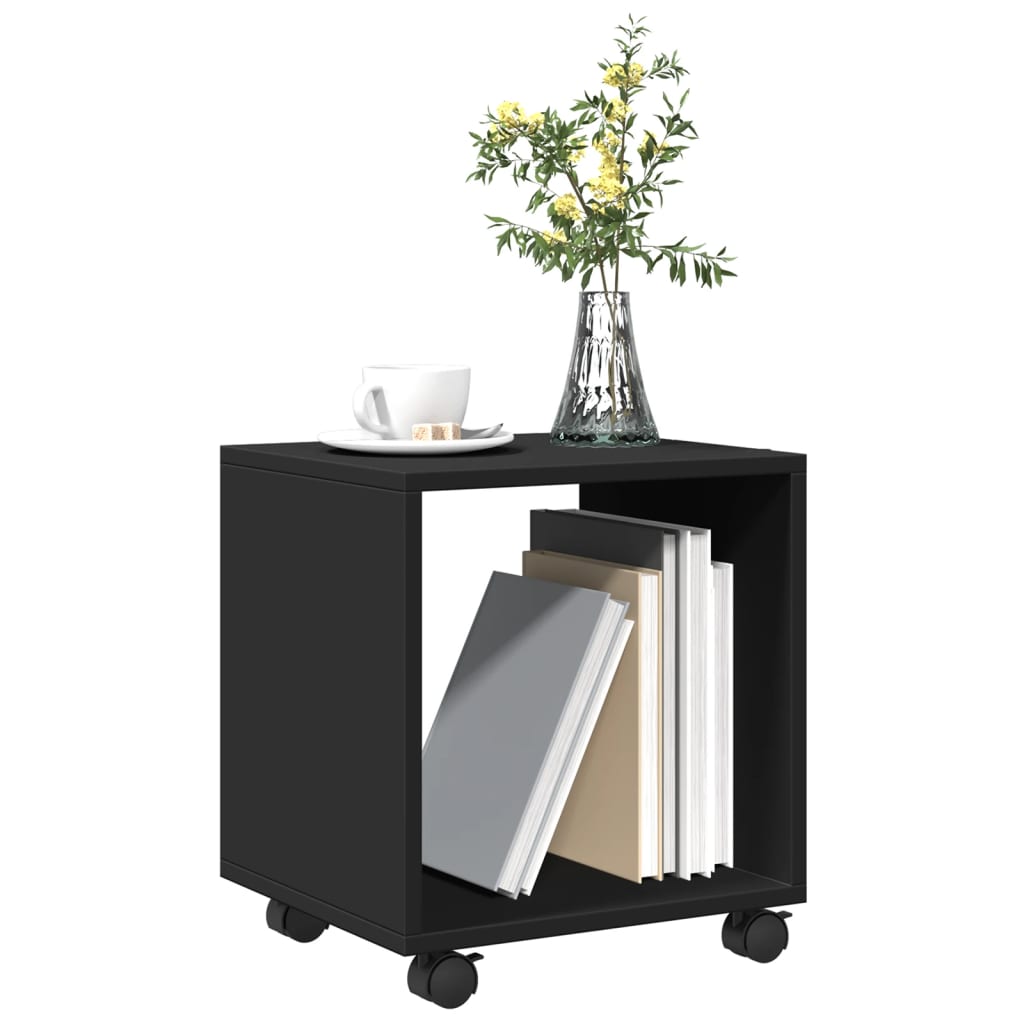 vidaXL Armario con ruedas madera ingeniería negro 37x33x42,5 cm