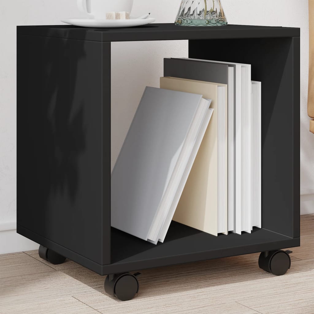 vidaXL Armario con ruedas madera ingeniería negro 37x33x42,5 cm