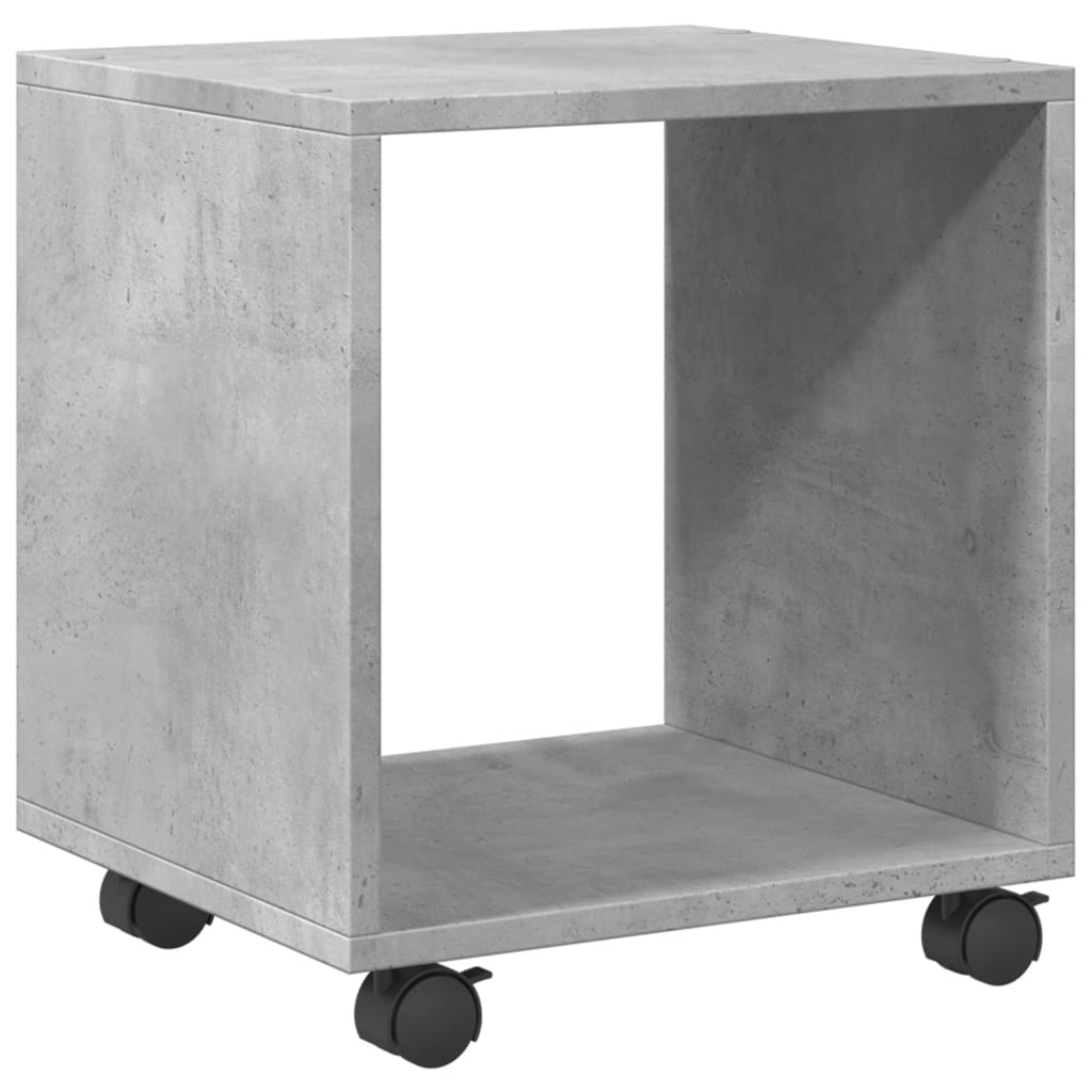 vidaXL Armario con ruedas madera ingeniería gris hormigón 37x33x42,5cm