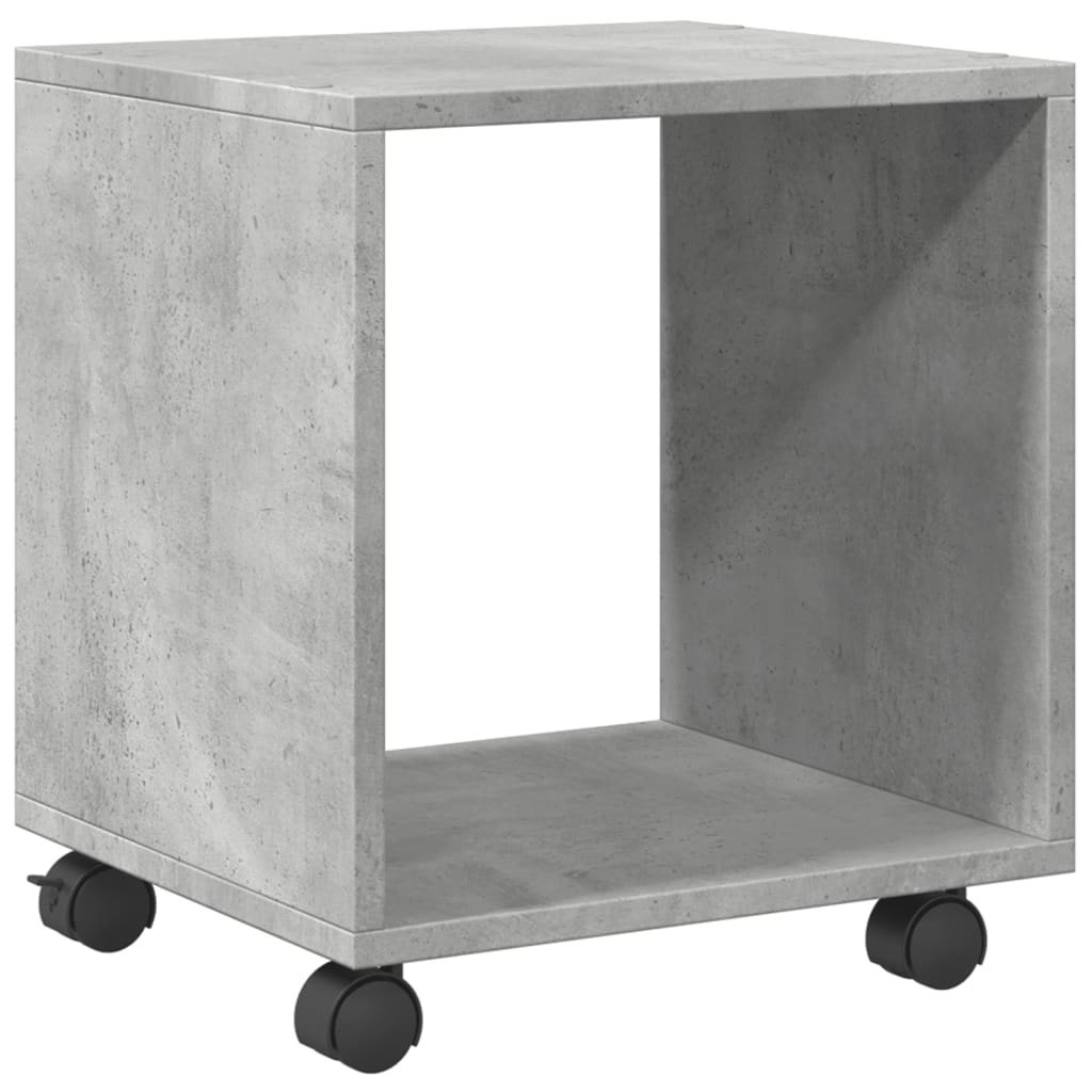 vidaXL Armario con ruedas madera ingeniería gris hormigón 37x33x42,5cm