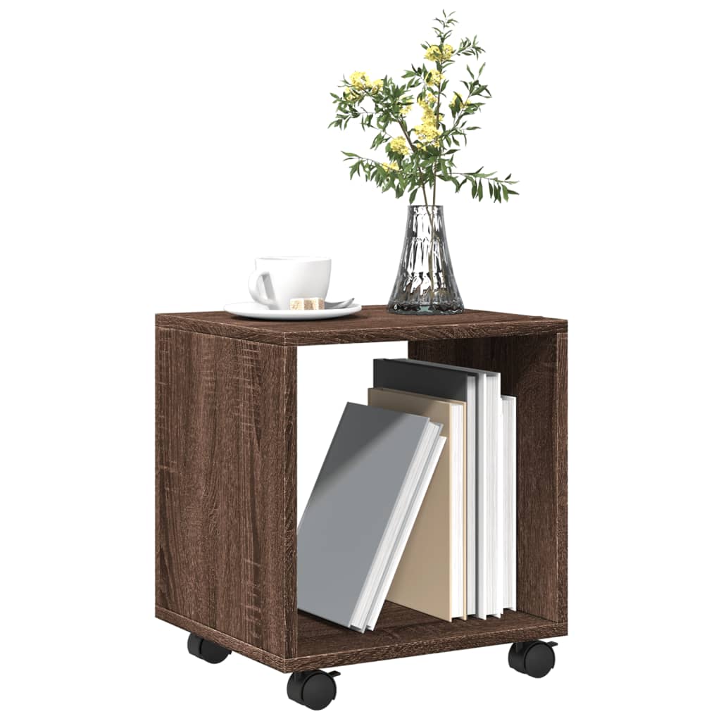 vidaXL Armario con ruedas madera ingeniería marrón roble 37x33x42,5 cm