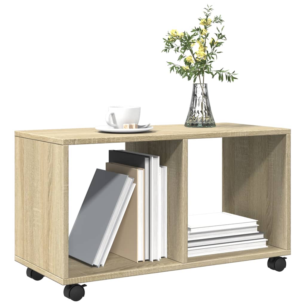 vidaXL Armario con ruedas madera ingeniería roble Sonoma 72x33x42,5 cm