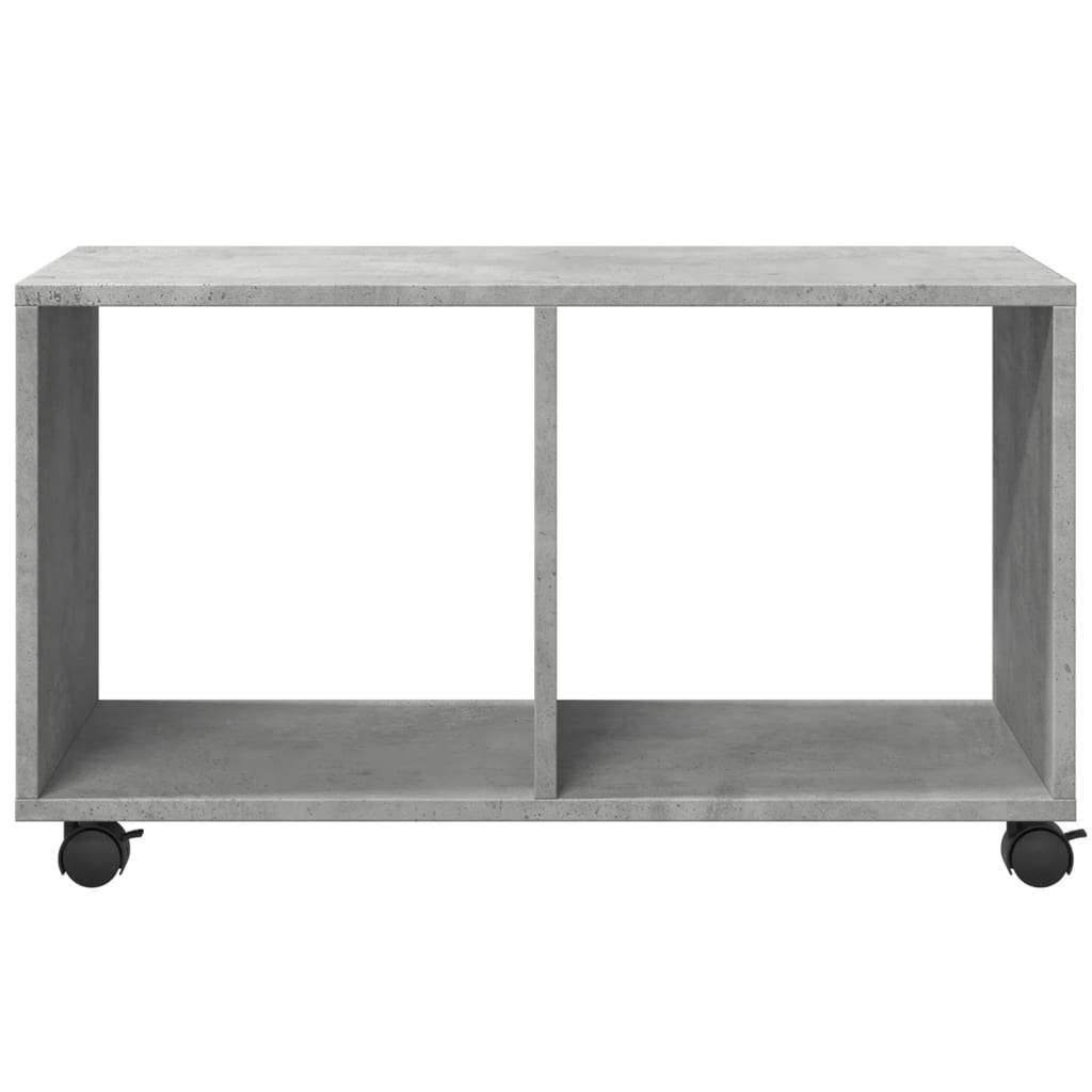 vidaXL Armario con ruedas madera ingeniería gris hormigón 72x33x42,5cm