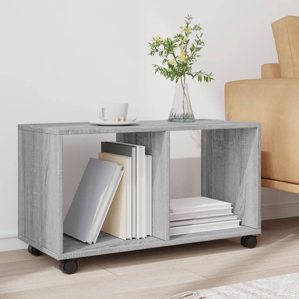 vidaXL Armario con ruedas madera ingeniería gris Sonoma 72x33x42,5 cm