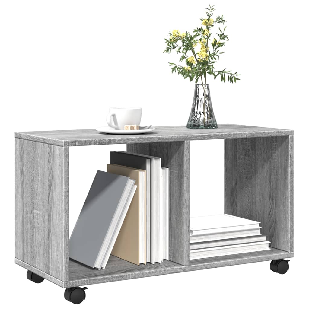 vidaXL Armario con ruedas madera ingeniería gris Sonoma 72x33x42,5 cm