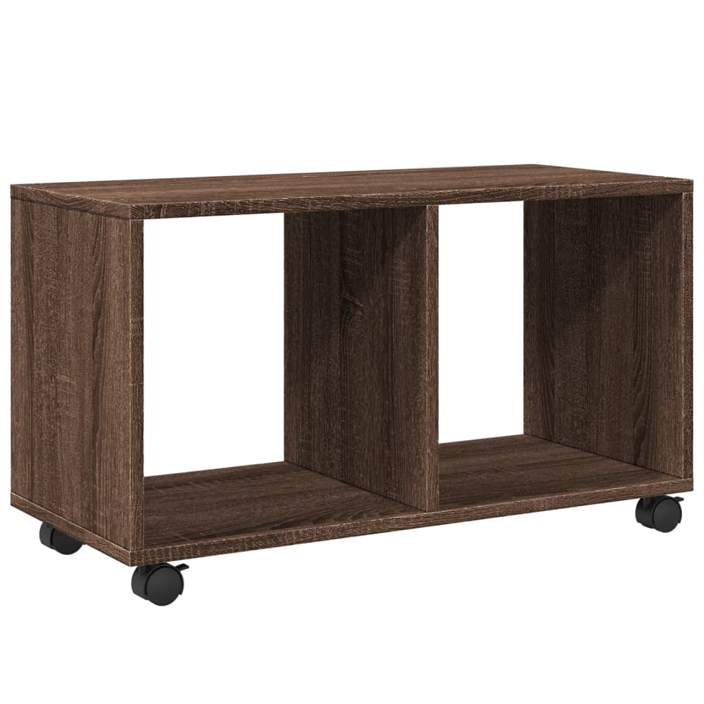 vidaXL Armario con ruedas madera ingeniería marrón roble 72x33x42,5 cm