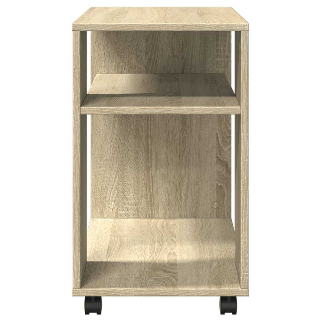 vidaXL Mesa auxiliar con ruedas madera roble Sonoma 70x35x60 cm