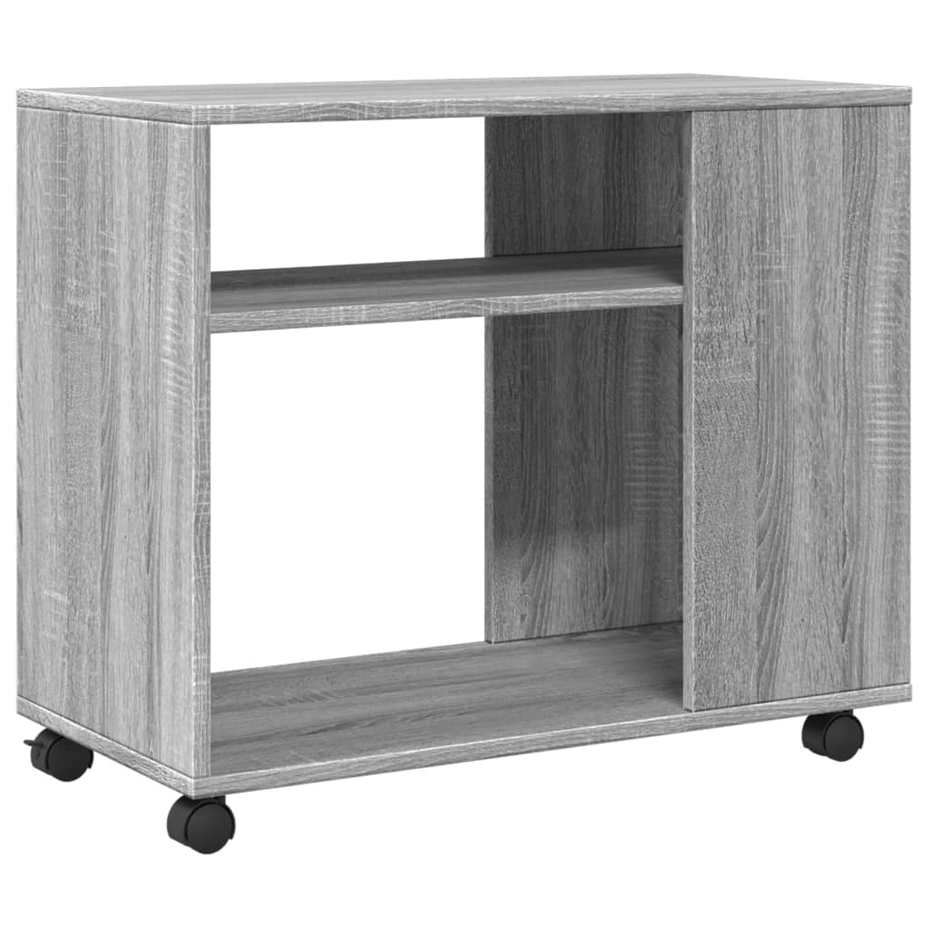 vidaXL Mesa auxiliar con ruedas madera gris Sonoma 70x35x60 cm