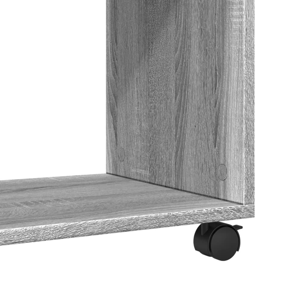 vidaXL Mesa auxiliar con ruedas madera gris Sonoma 70x35x60 cm