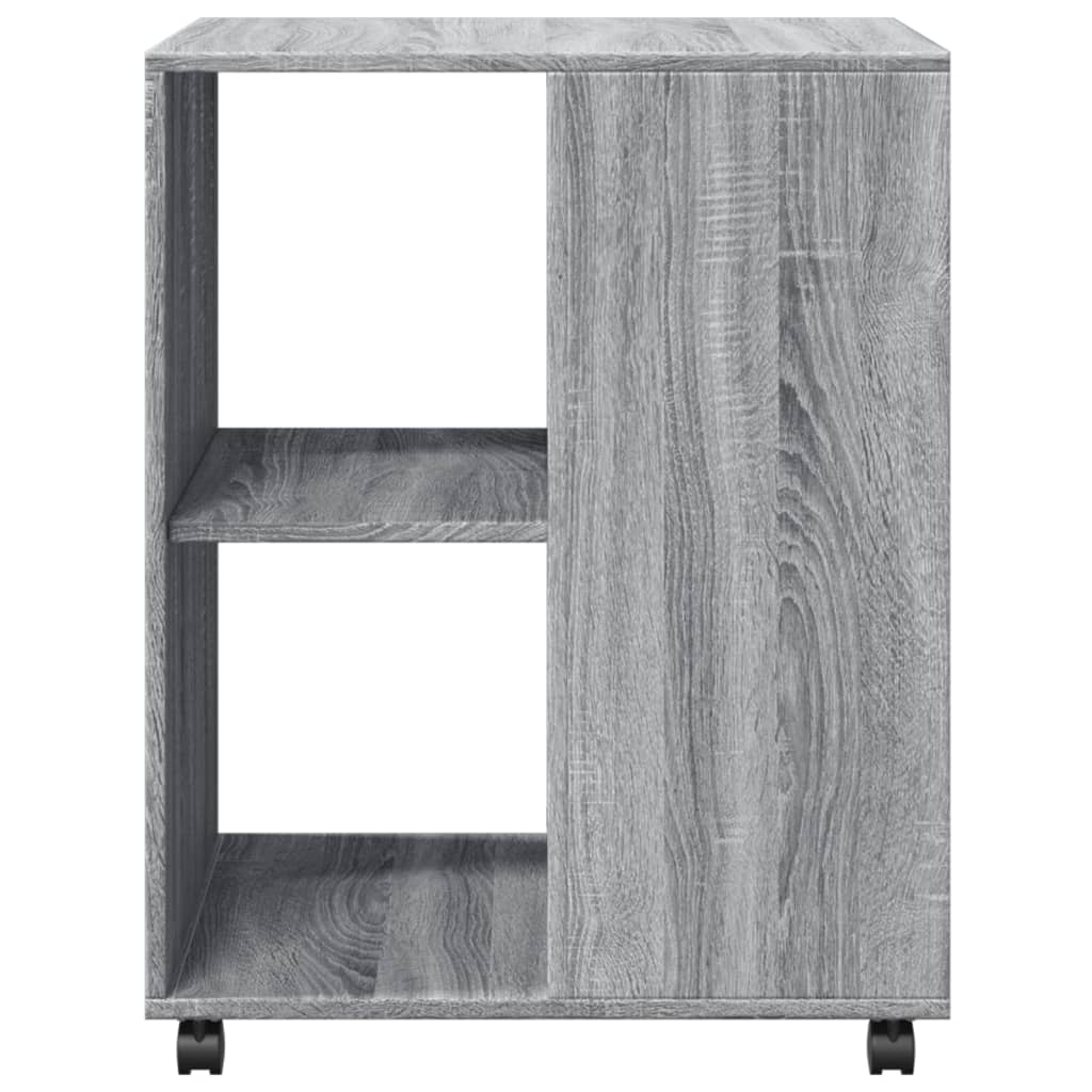 vidaXL Mesa auxiliar ruedas madera ingeniería gris Sonoma 55x60x78 cm