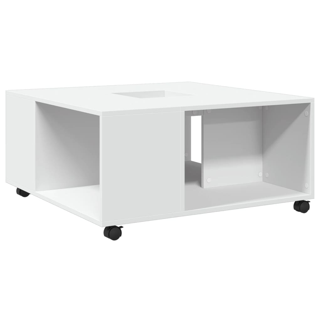 vidaXL Mesa de centro madera de ingeniería blanca 80x80x40 cm