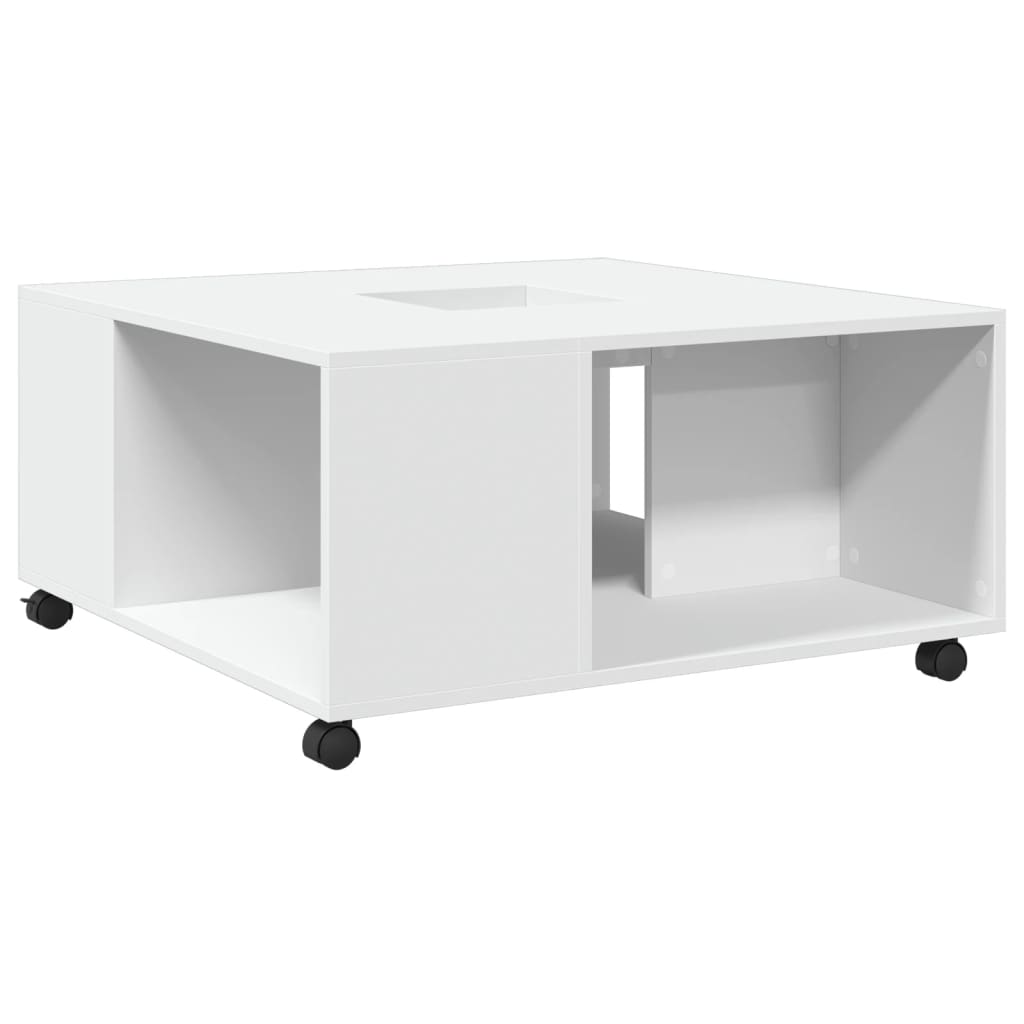 vidaXL Mesa de centro madera de ingeniería blanca 80x80x40 cm