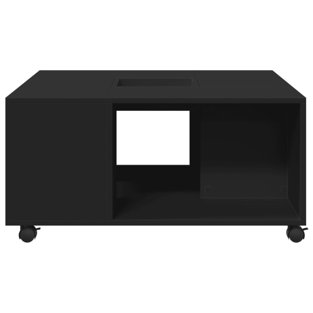 vidaXL Mesa de centro madera de ingeniería negro 80x80x40 cm