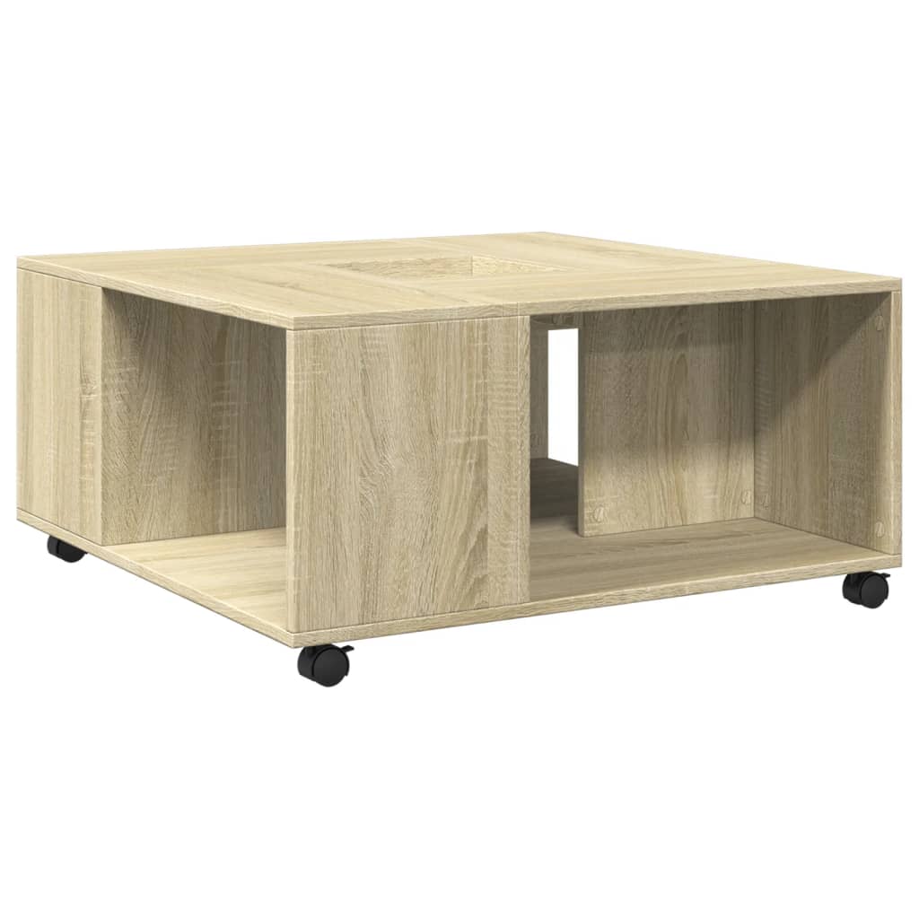 vidaXL Mesa de centro madera de ingeniería roble Sonoma 80x80x40 cm