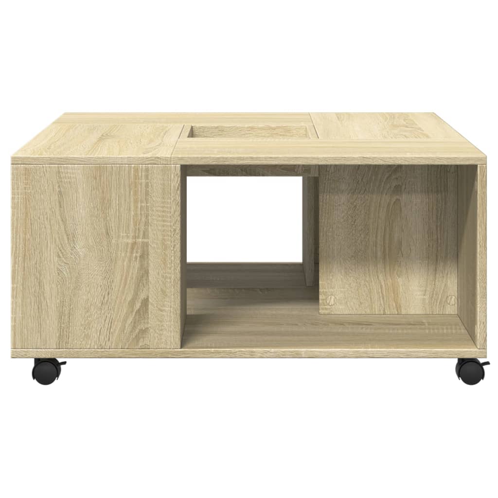 vidaXL Mesa de centro madera de ingeniería roble Sonoma 80x80x40 cm