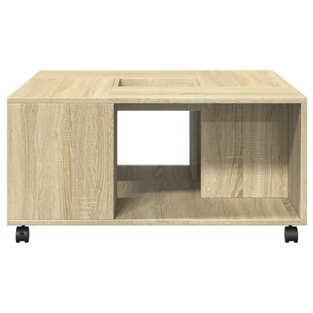 vidaXL Mesa de centro madera de ingeniería roble Sonoma 80x80x40 cm